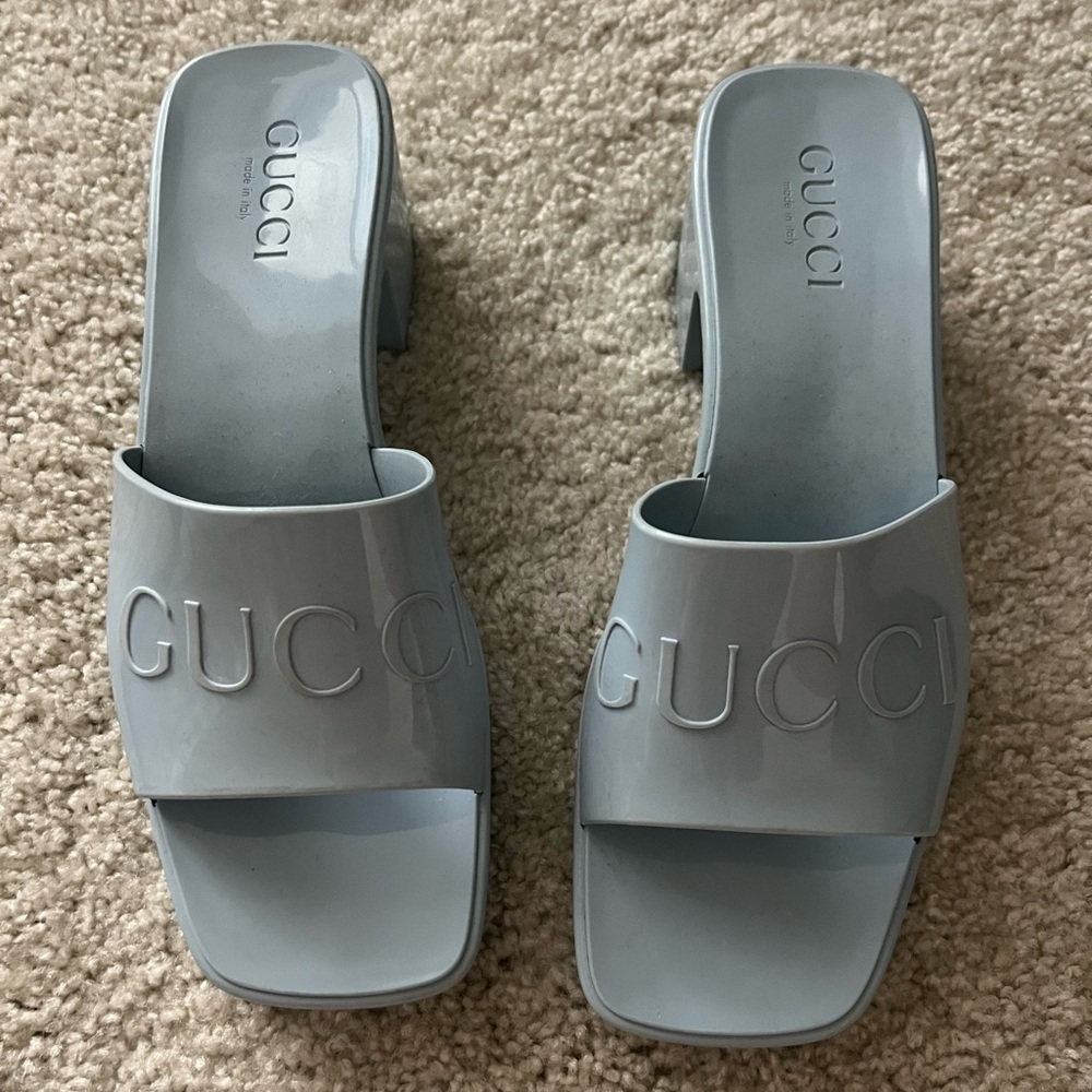 Gucci Women's Light Blue Mules - Picture 2 of 3
